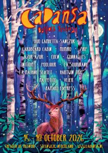 Poster for CaDansa 2026, 15-18 October, listing all the main stage acts.